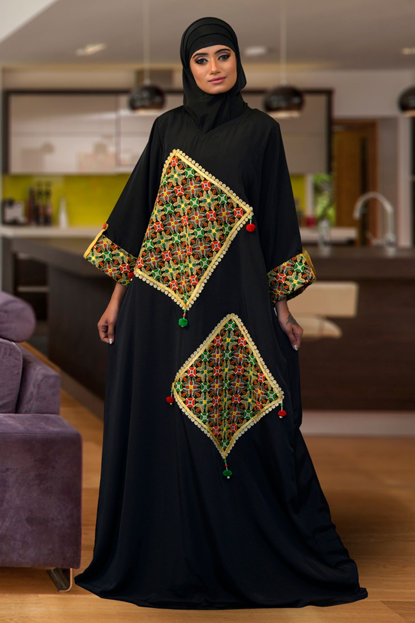 Black Color Evening Caftan