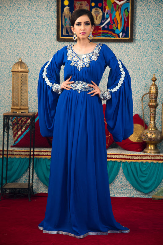 Blue Color Arabic Muslim Caftan