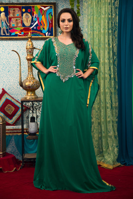 Sea Green Color Georgette Kaftan