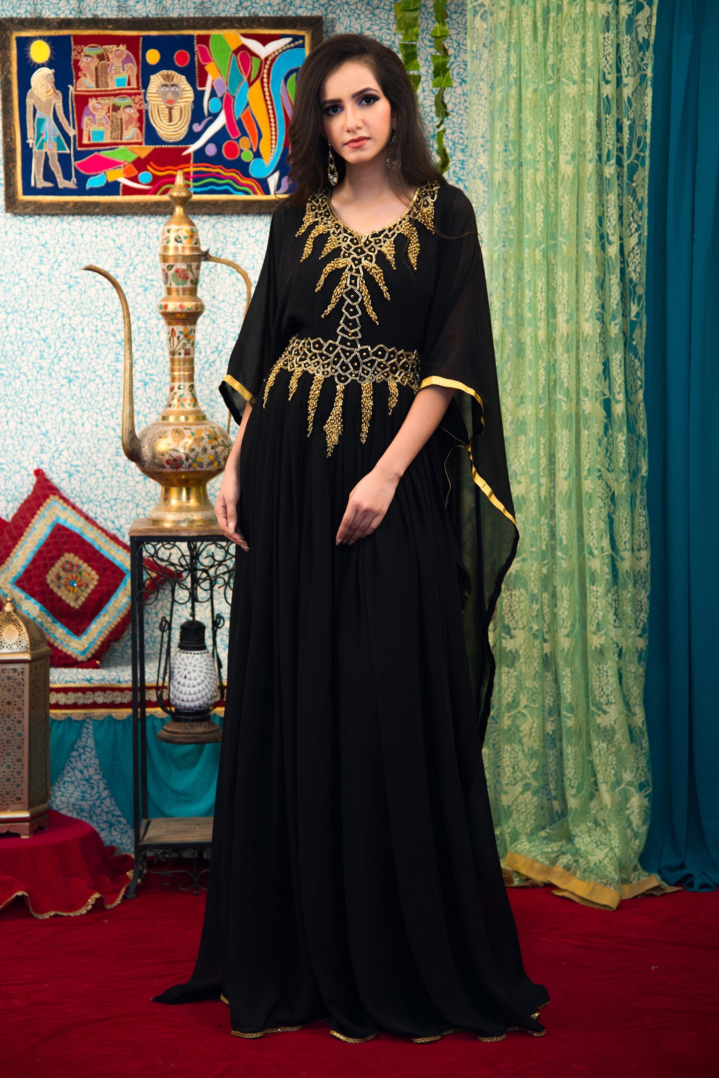 Black Color Georgette Designer Kaftan