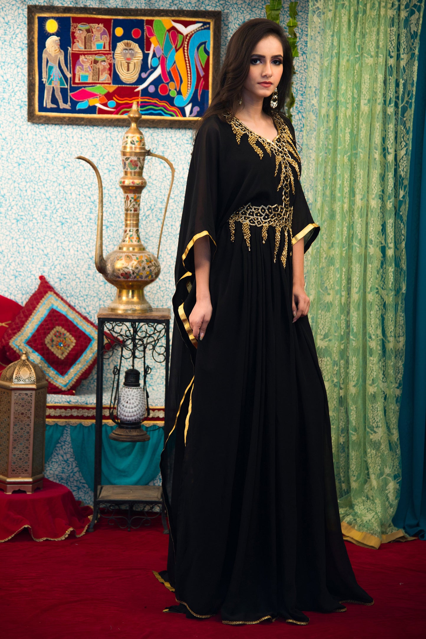 Black Color Georgette Designer Kaftan