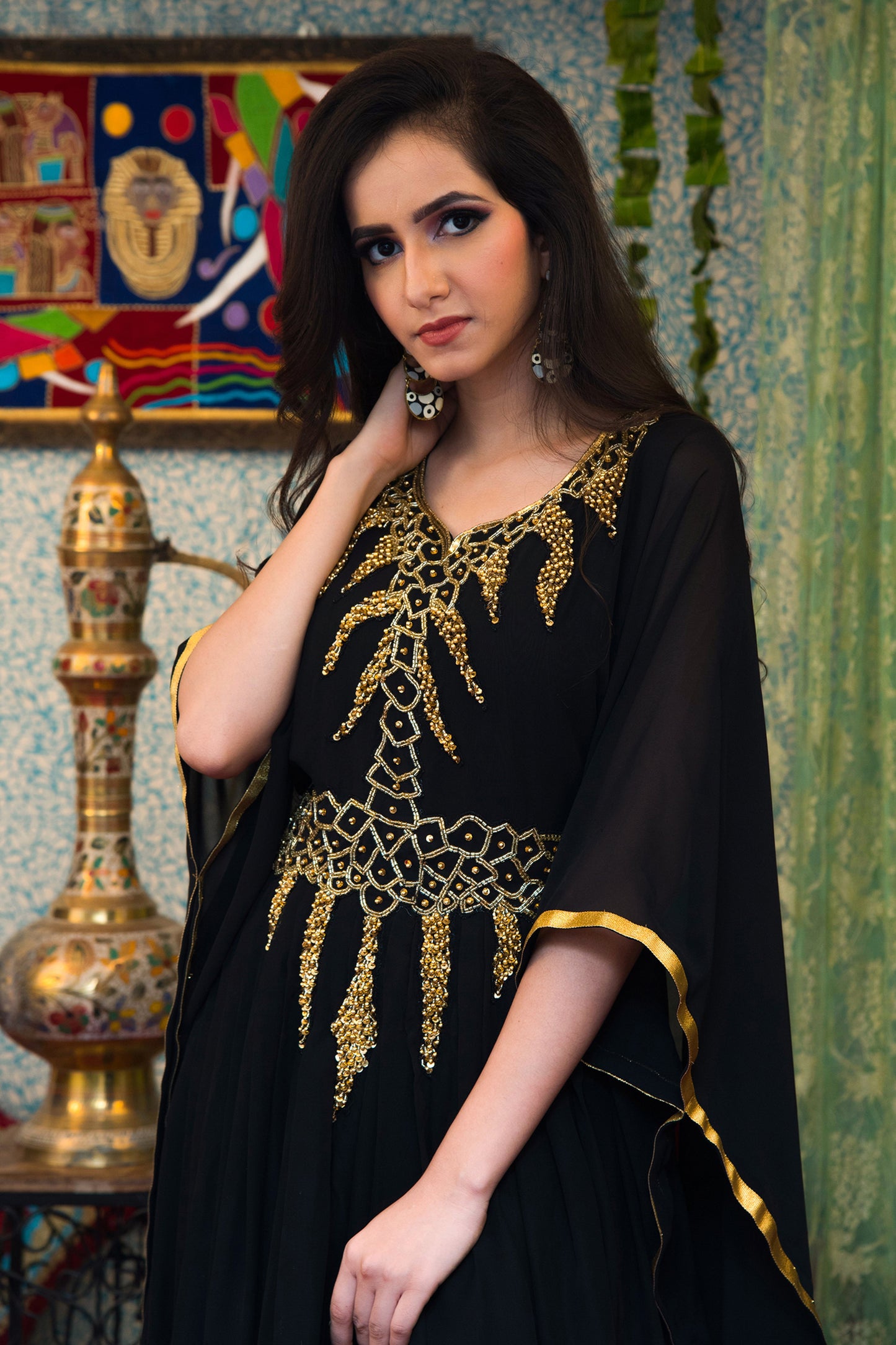 Black Color Georgette Designer Kaftan