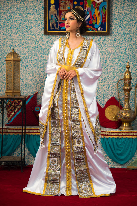 White Color Morrocon Kaftan