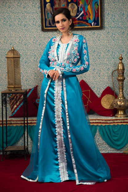 Firozi Color Designer Kaftan