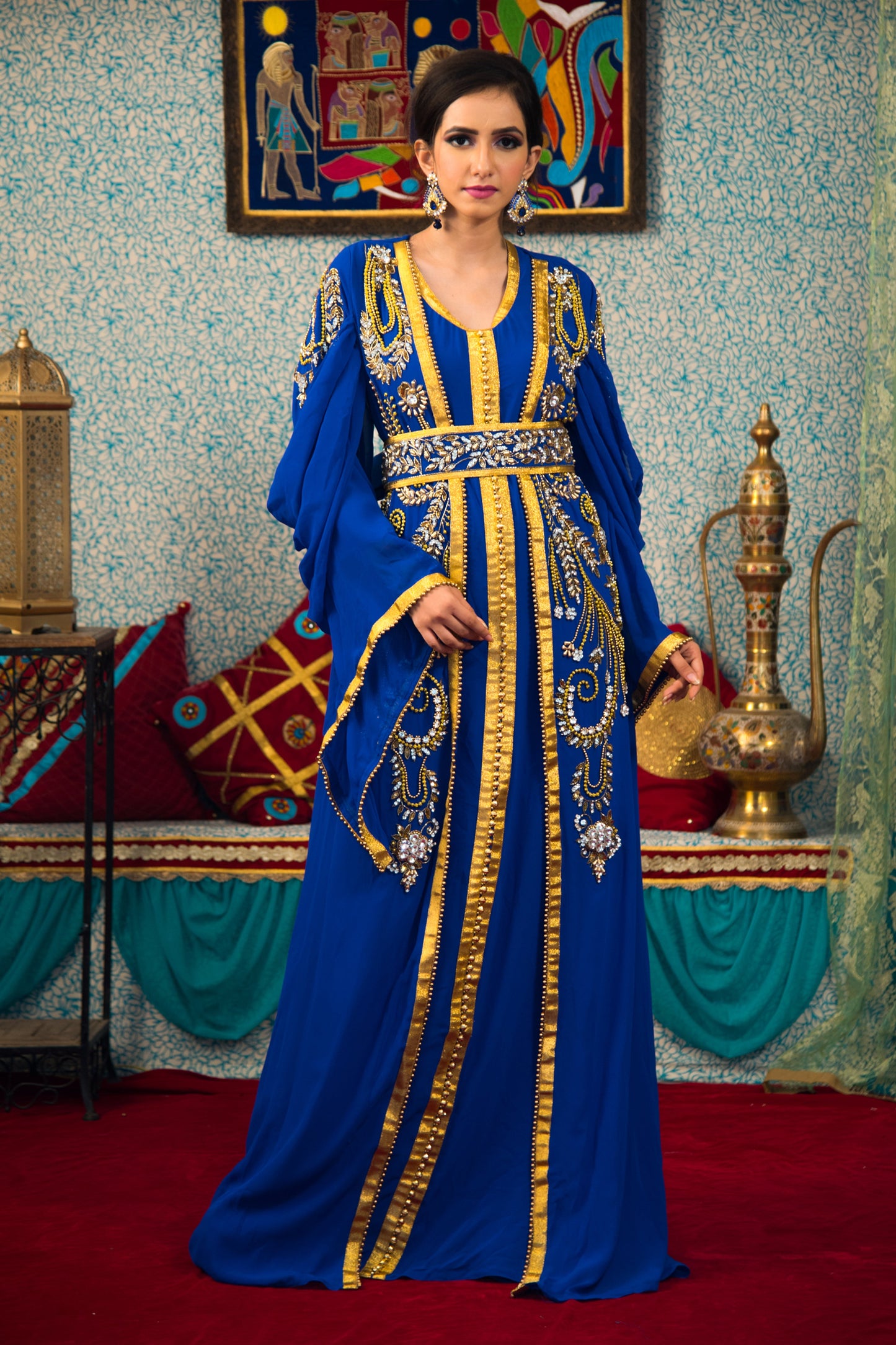 Blue Color Morrocon Style Kaftan