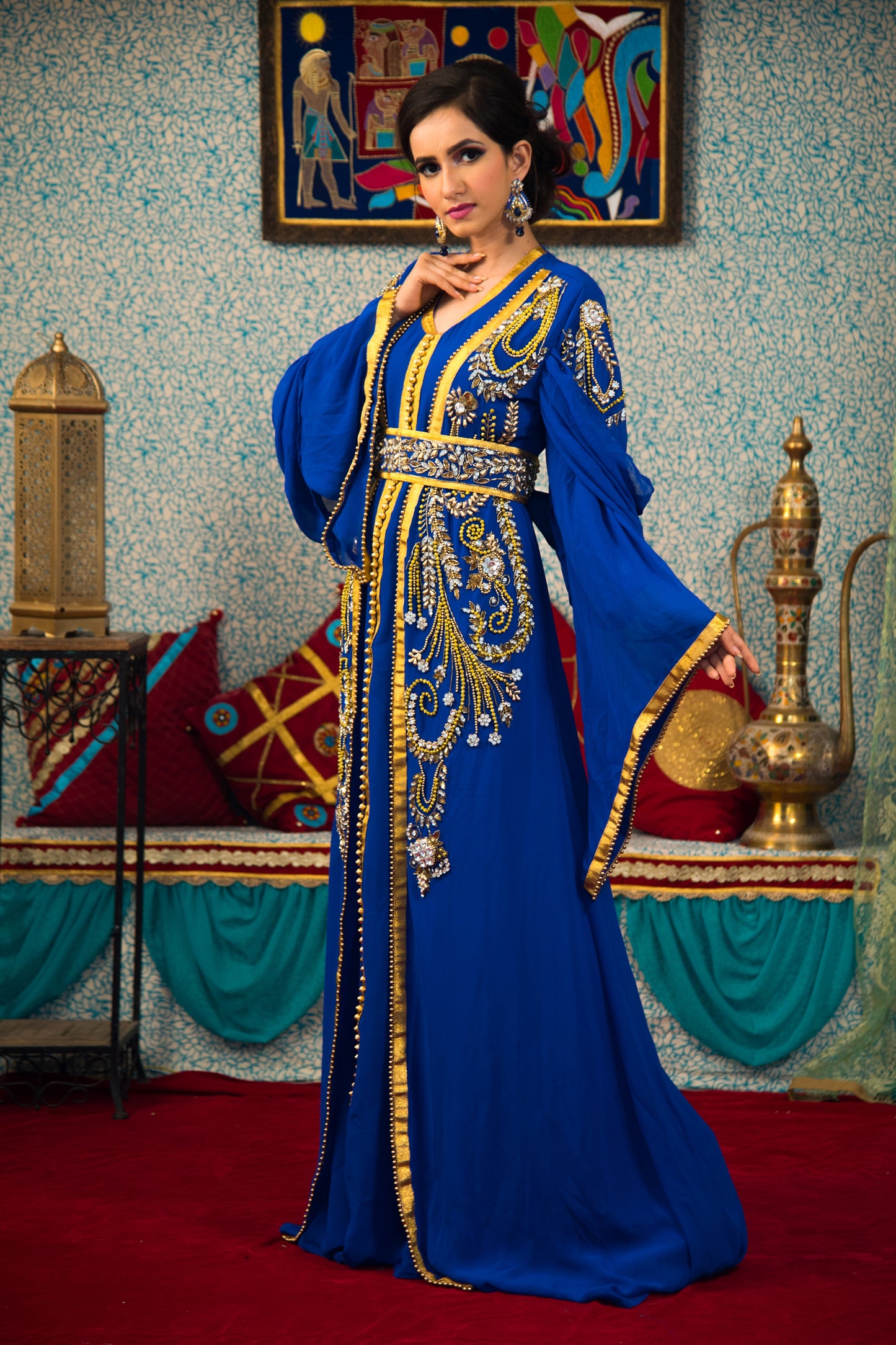 Blue Color Morrocon Style Kaftan