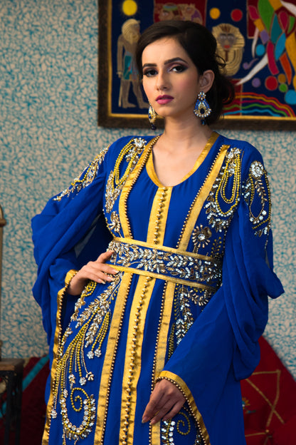 Blue Color Morrocon Style Kaftan