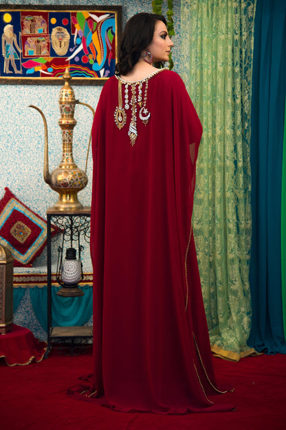 Maroon Color Georgette Kaftan