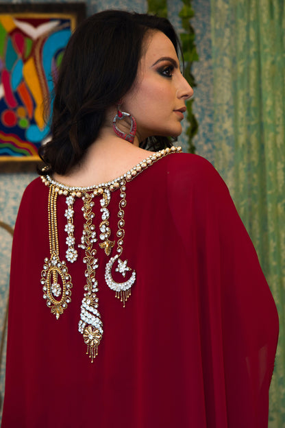 Maroon Color Georgette Kaftan