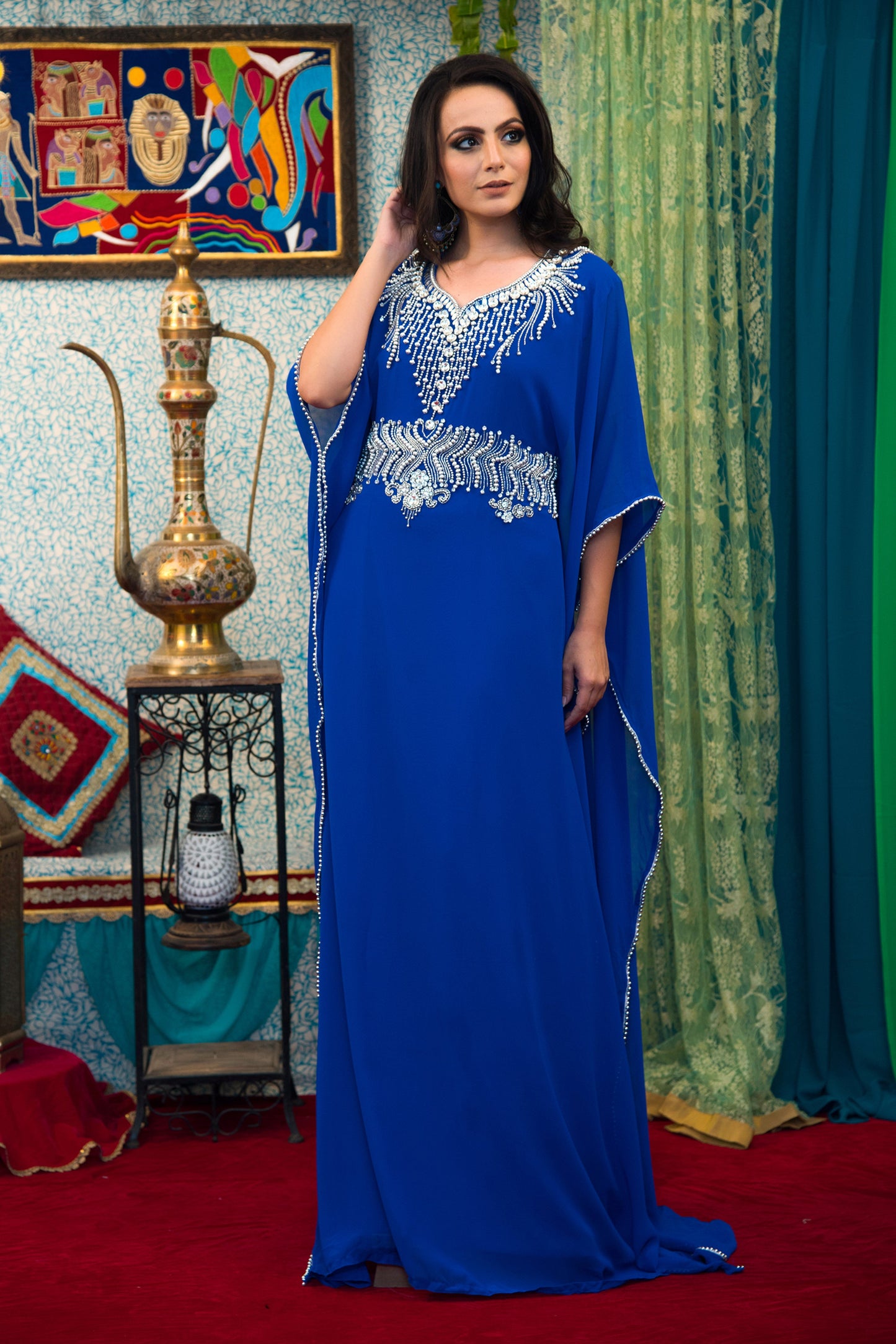 Blue Color Designer Kaftan