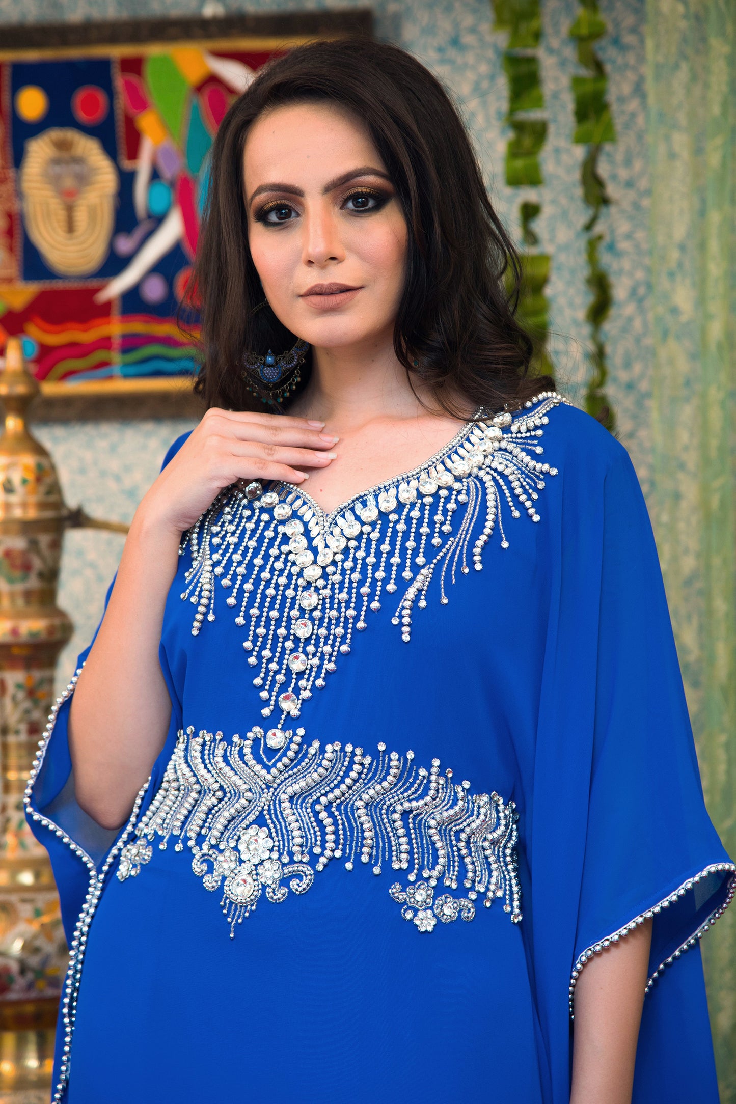 Blue Color Designer Kaftan