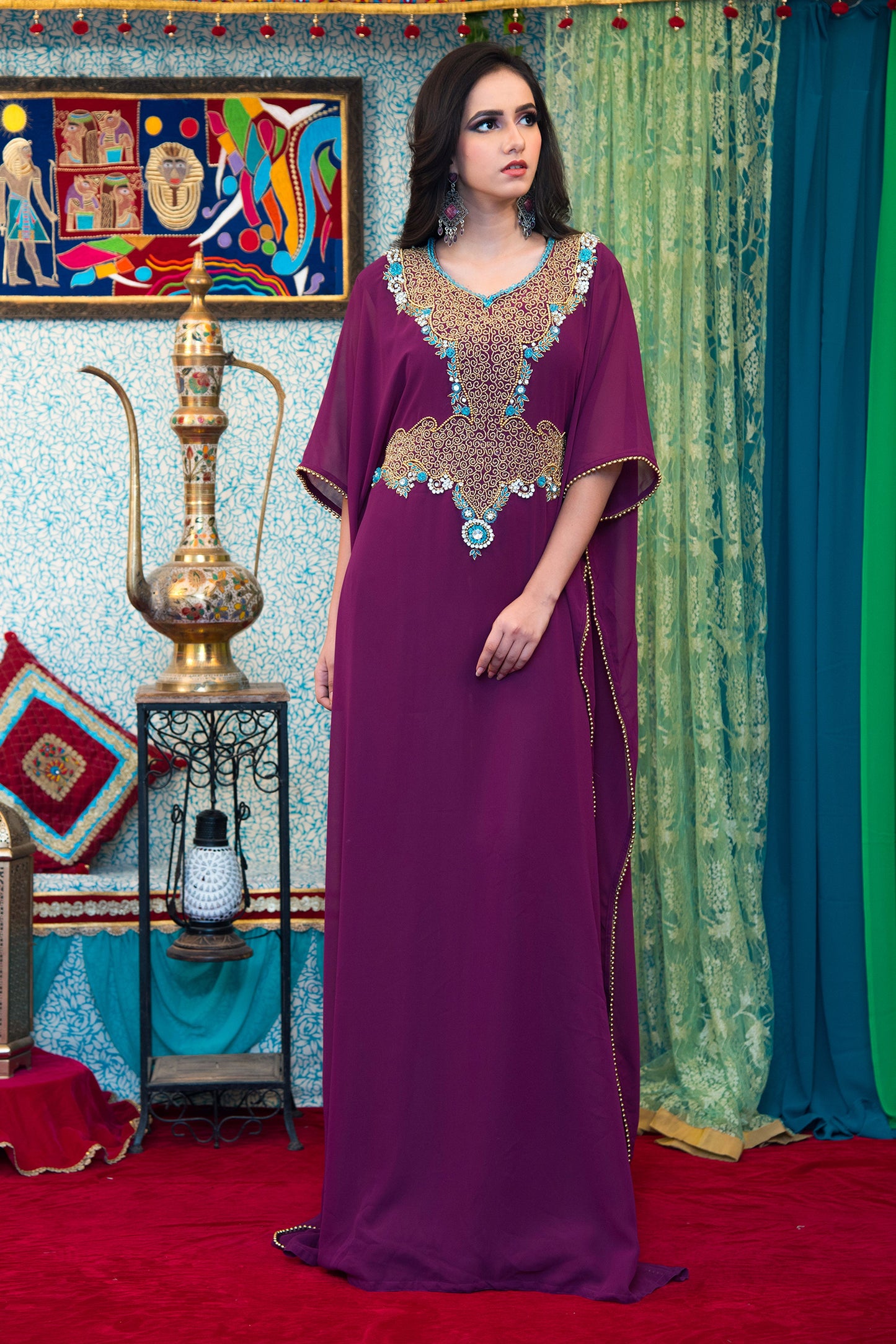 Violet Color Georgette Kaftan