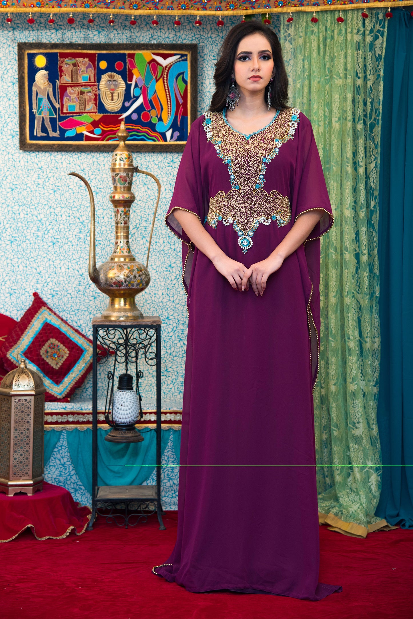 Violet Color Georgette Kaftan