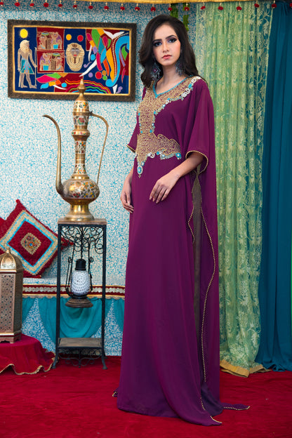 Violet Color Georgette Kaftan