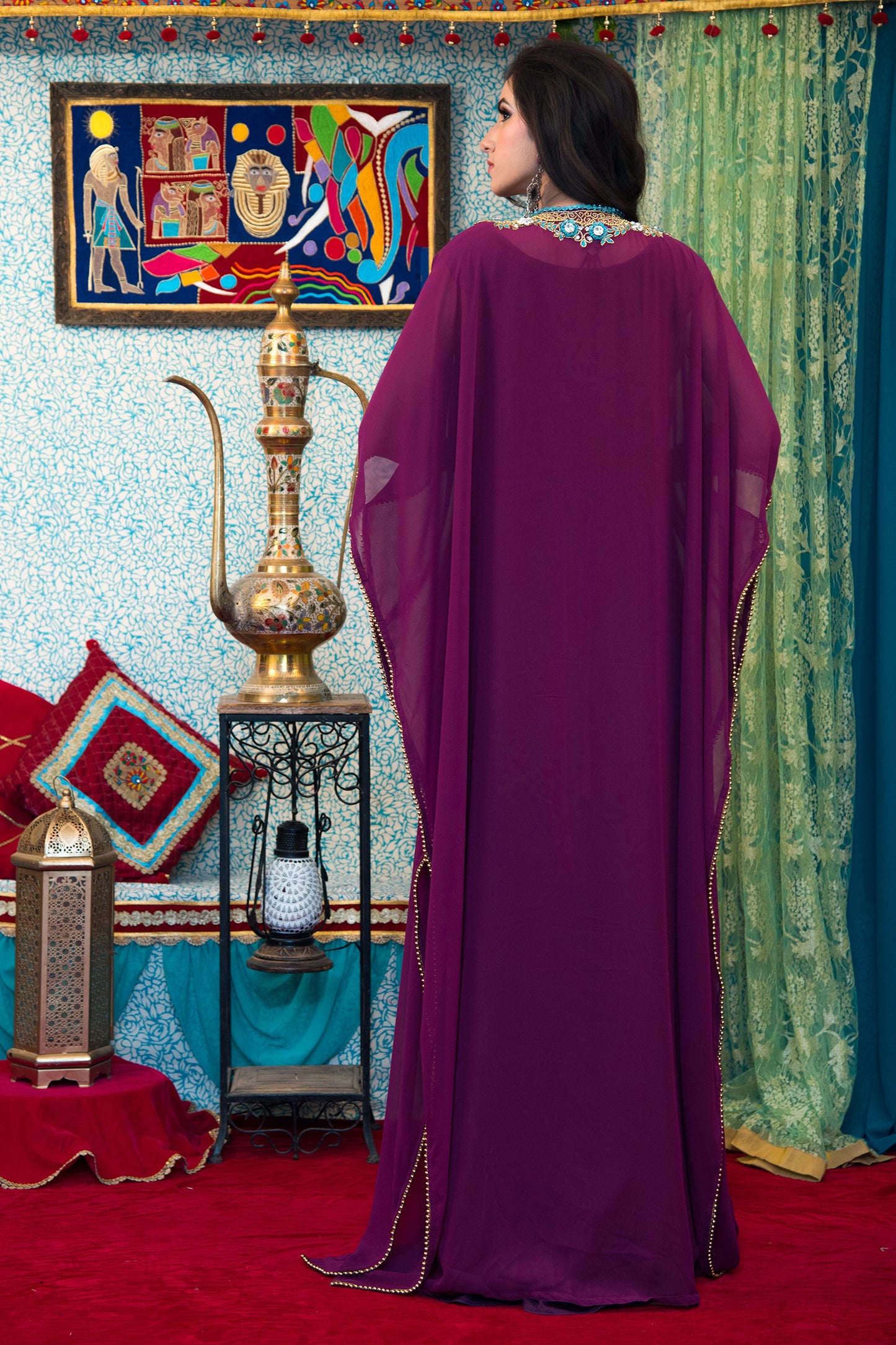 Violet Color Georgette Kaftan