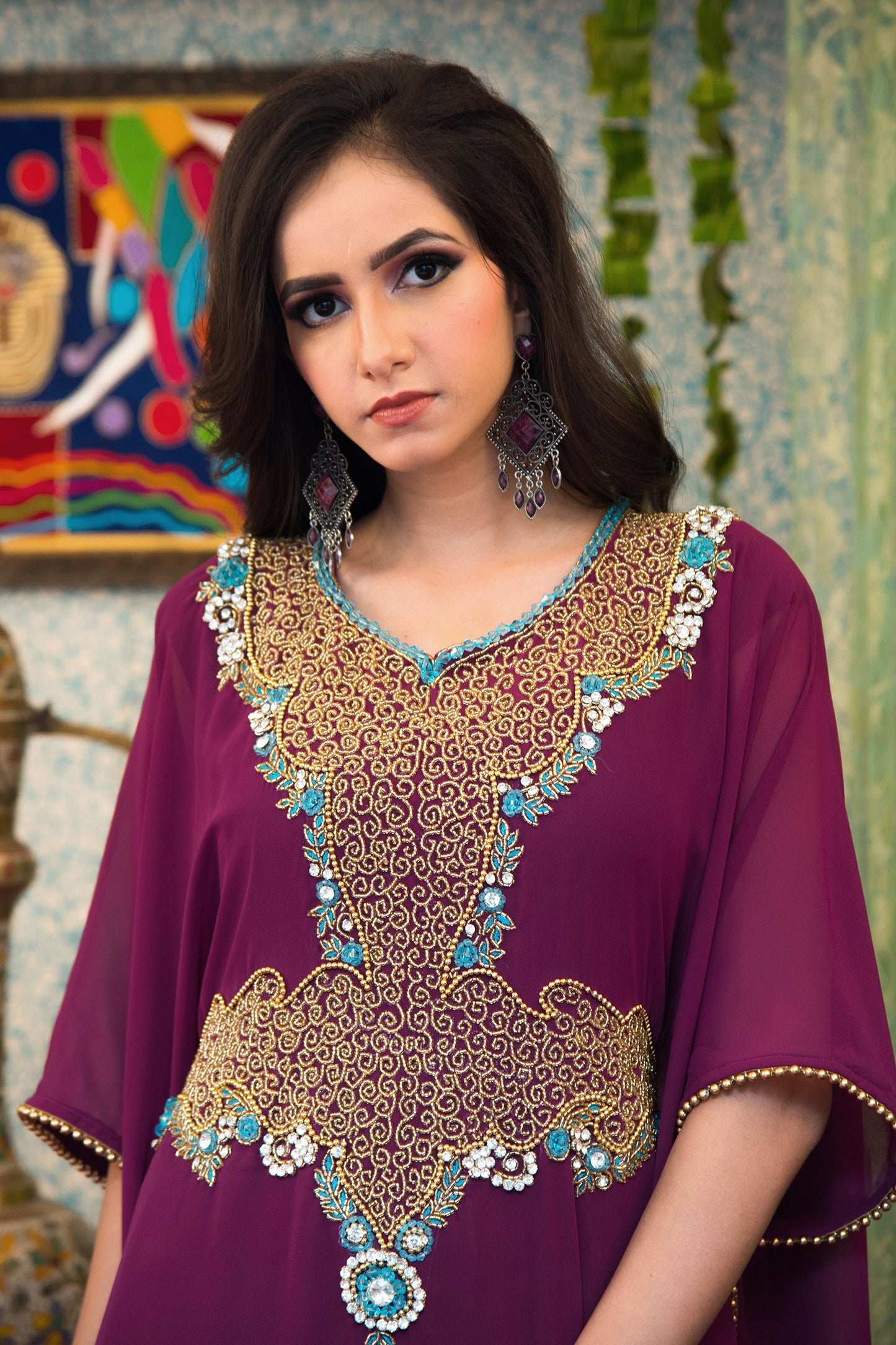 Violet Color Georgette Kaftan