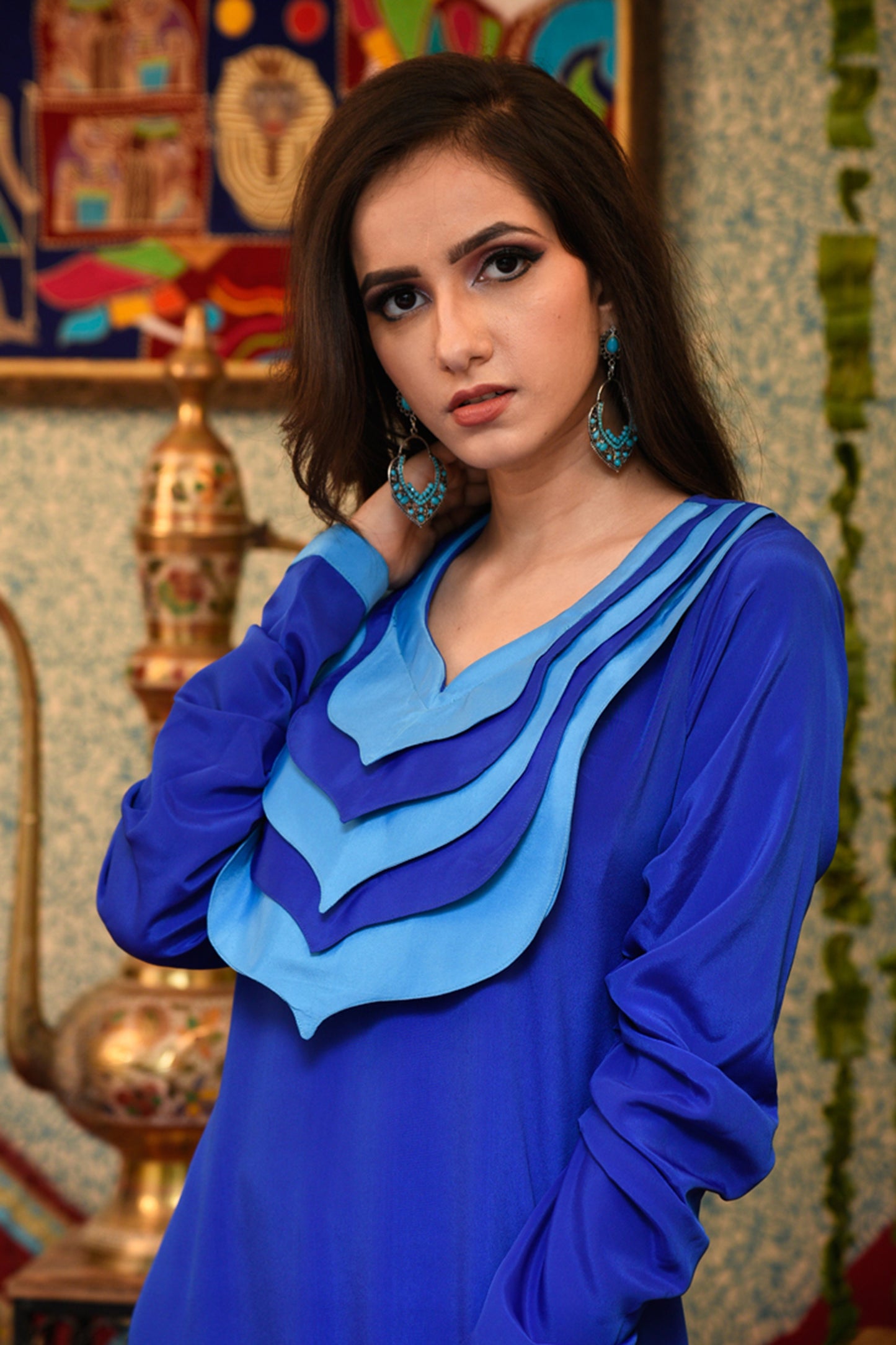 Blue Color Abaya Kaftan