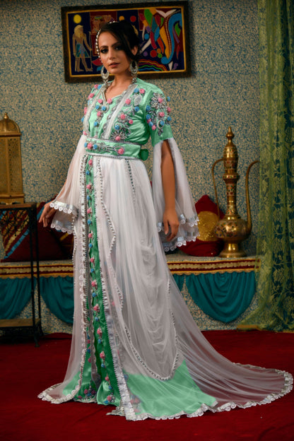 White Color Designer Wedding Kaftan