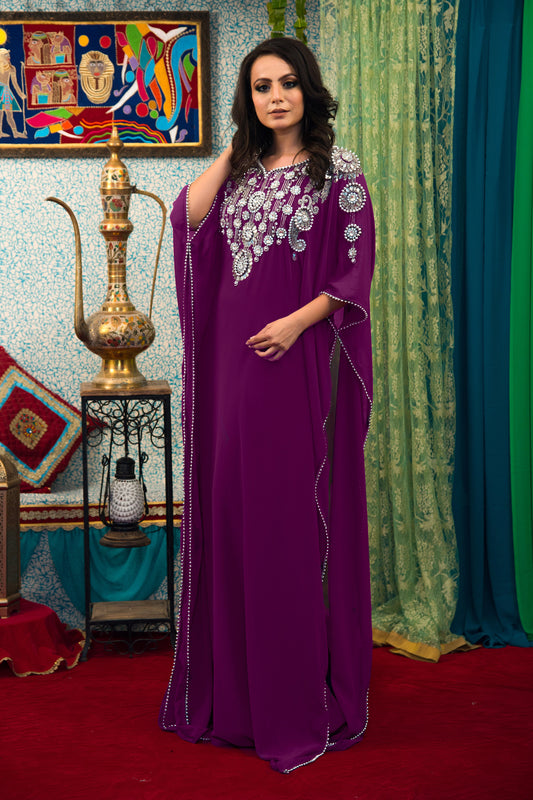 Purple Color Takchita Kaftan