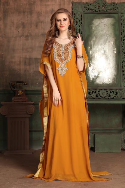 Orange Color Georgette Kaftan