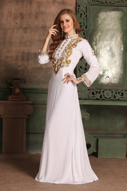 White Color Designer Kaftan