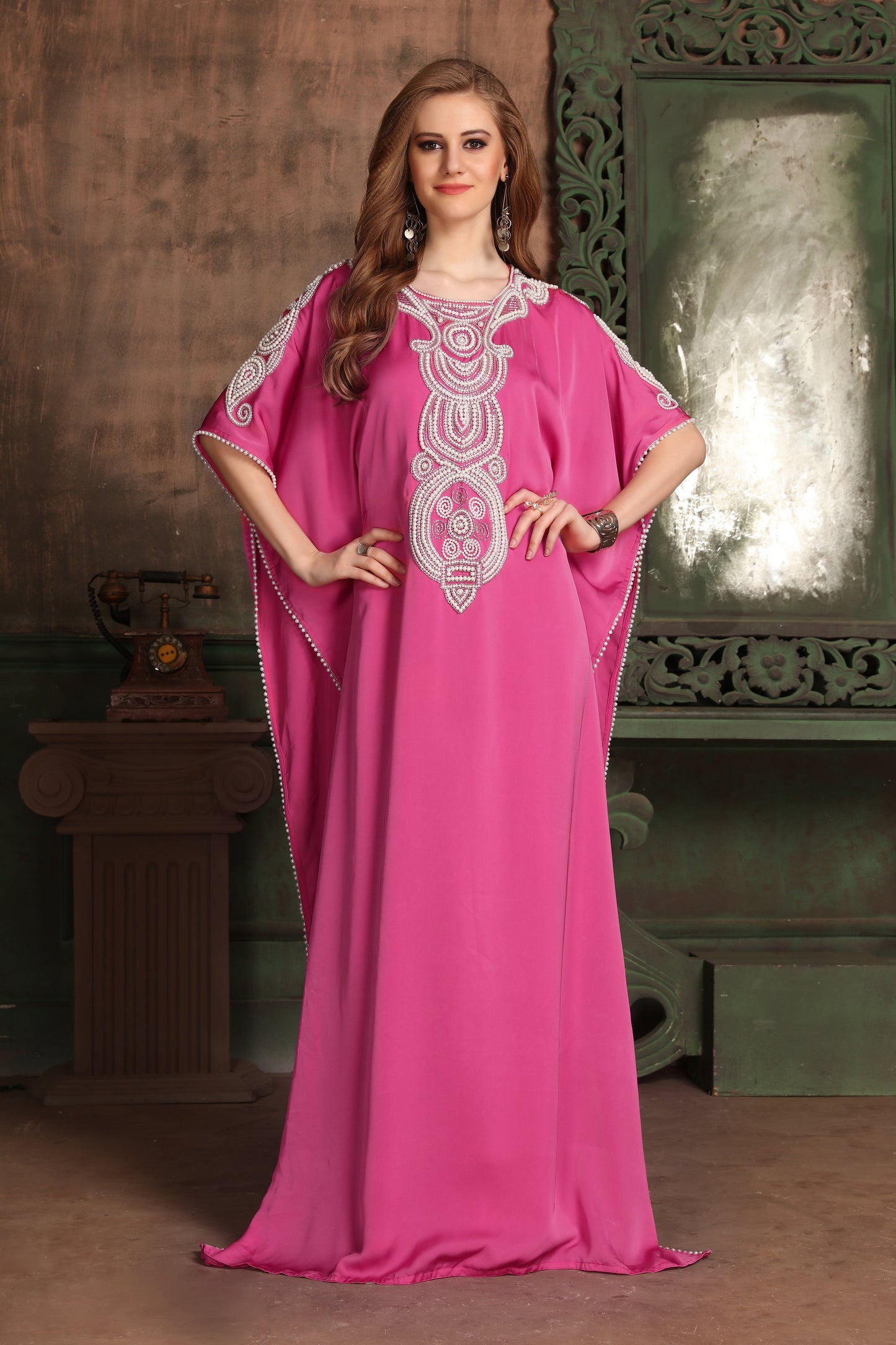 Pink Color Takchita Kaftan