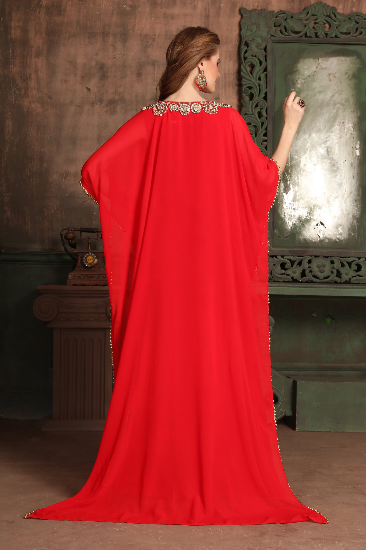 Red Color Georgette Kaftan