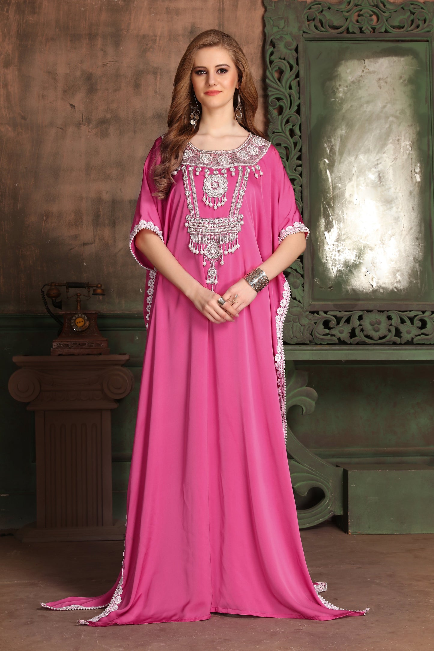 Pink color Designer Kaftan