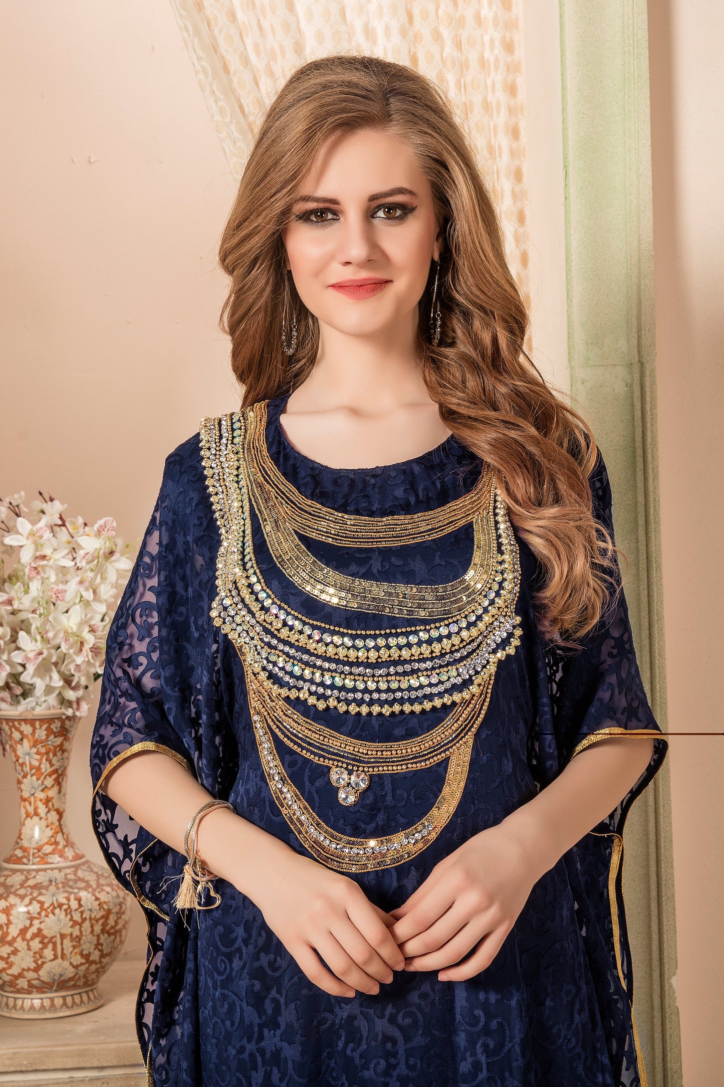 Blue Color Kaftan Designer