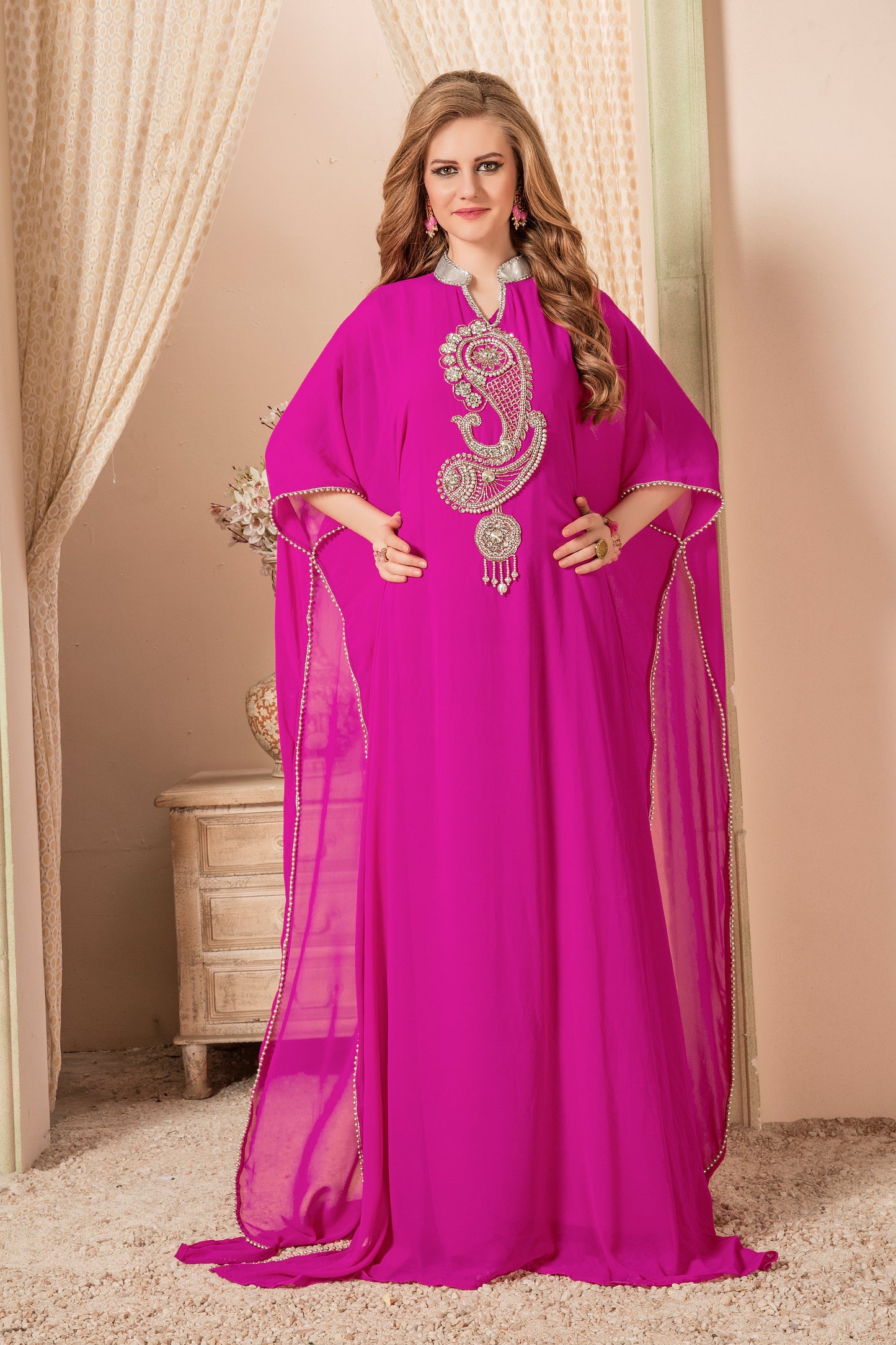 Pink Color Kaftan Dress