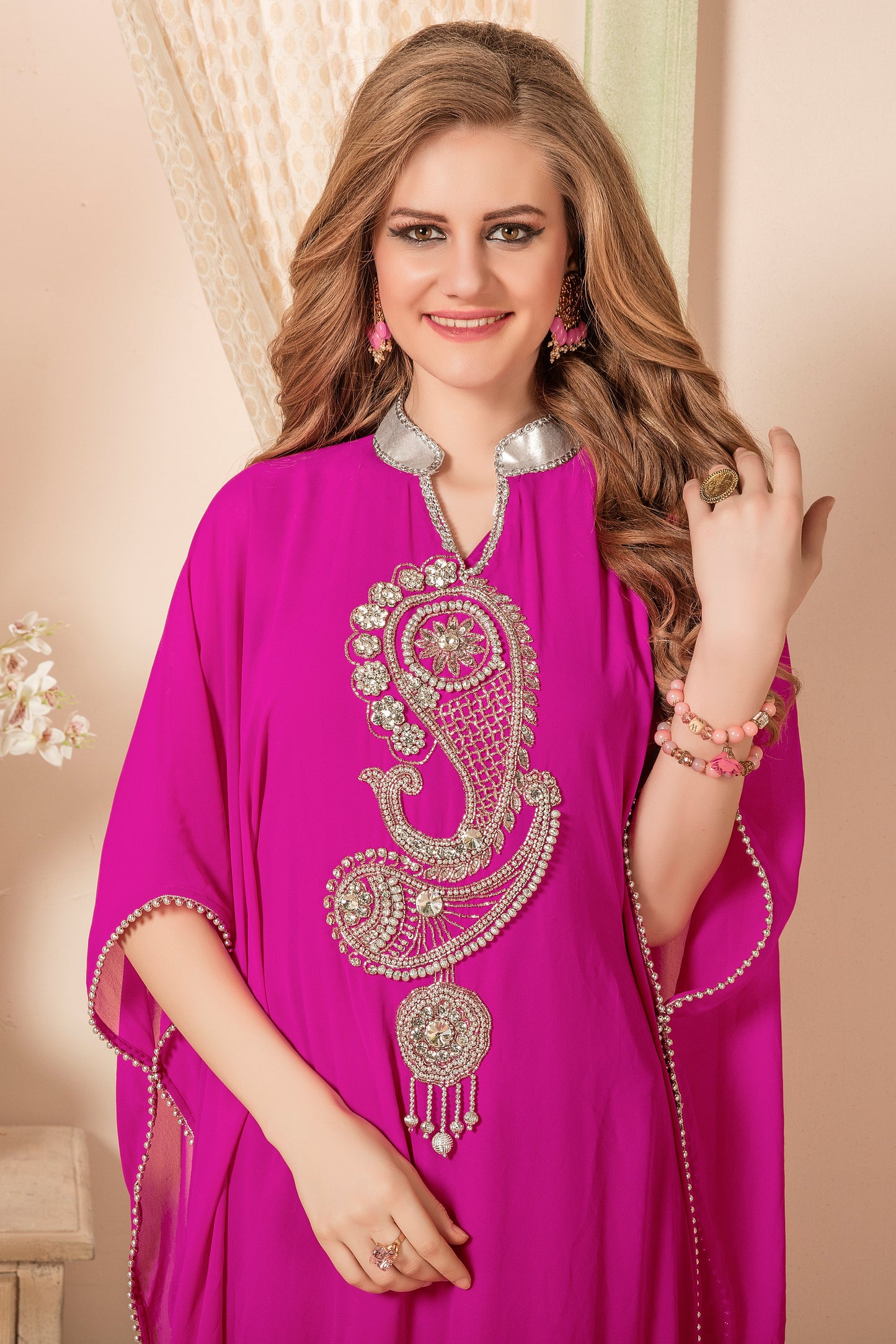 Pink Color Kaftan Dress