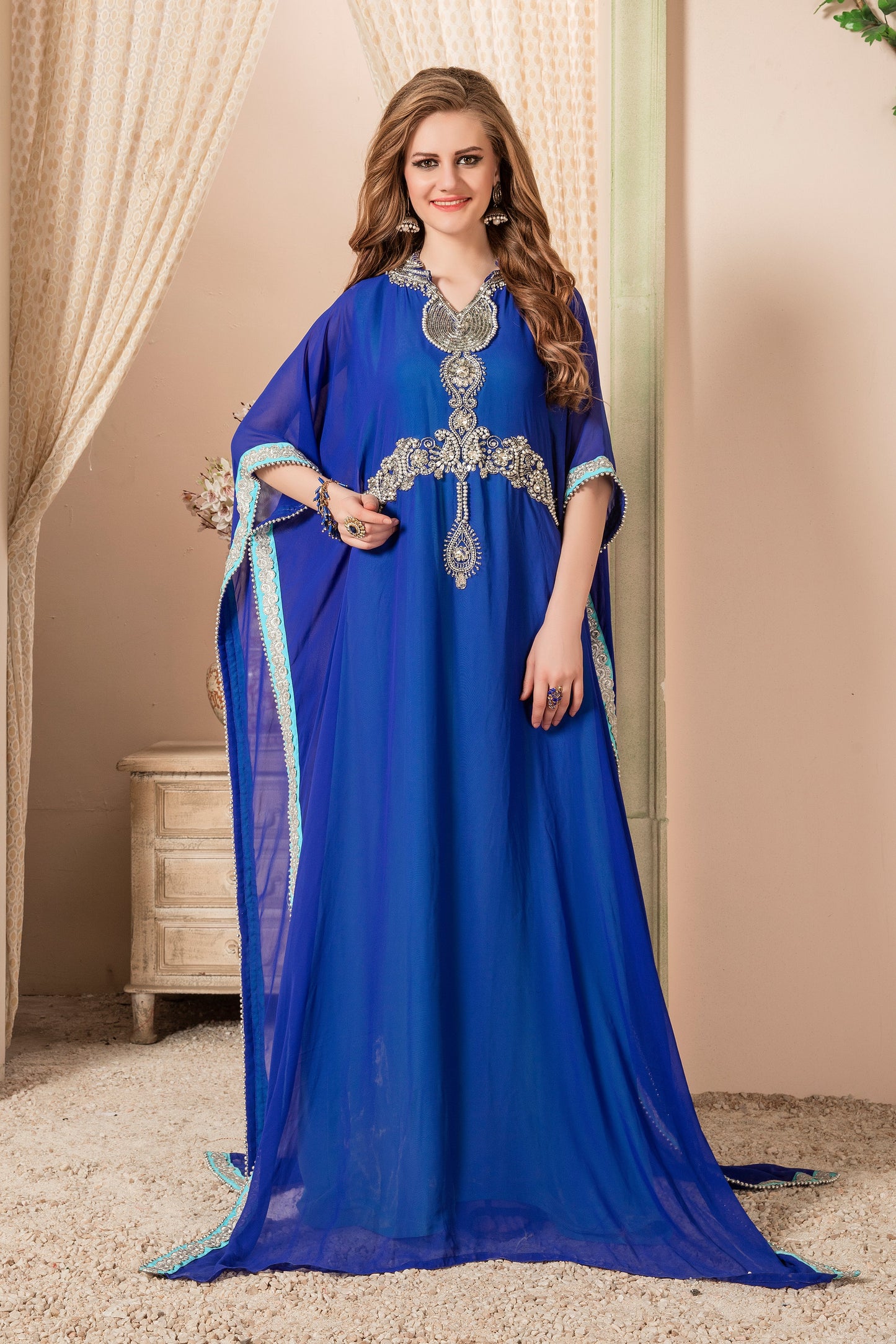 Blue Color Israeli Kaftan