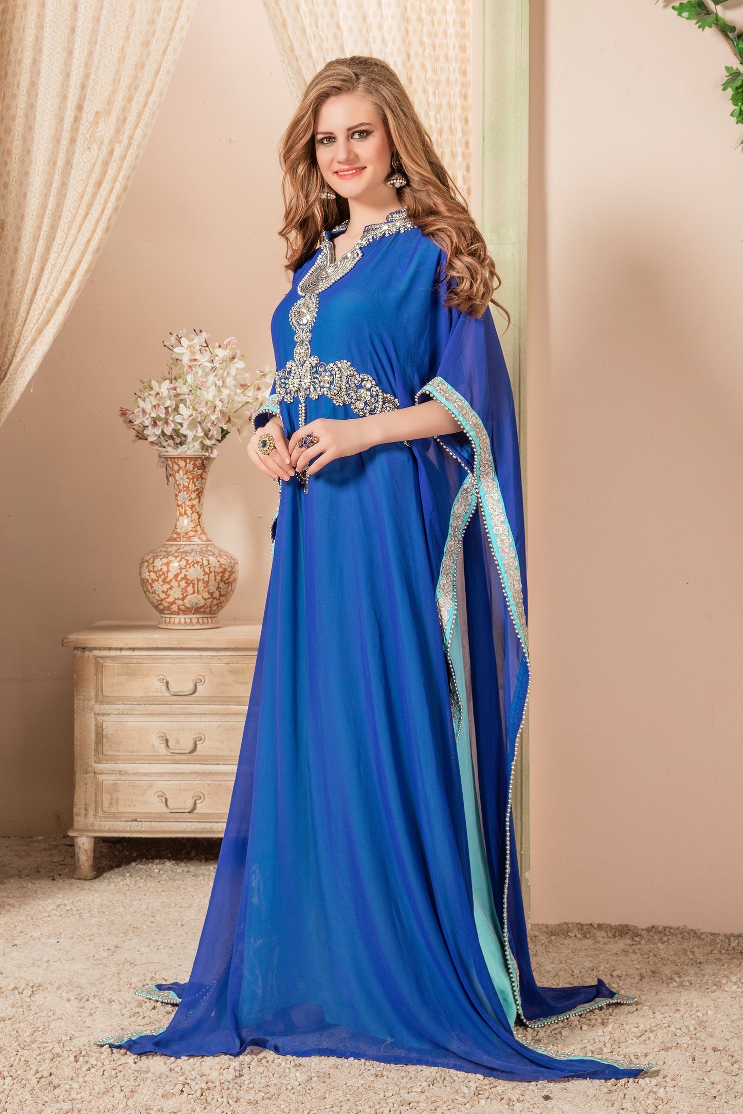 Blue Color Israeli Kaftan