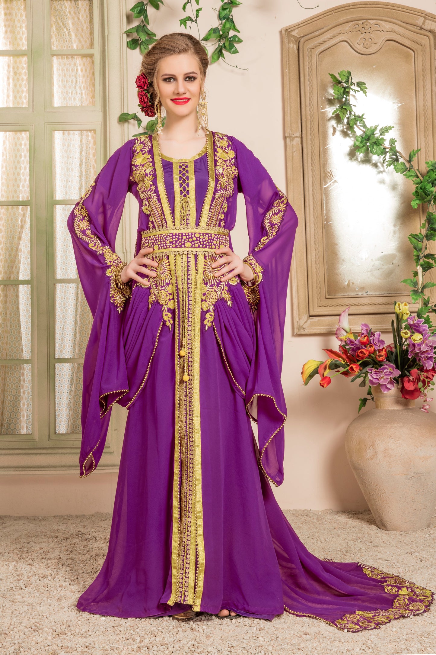 Purple Color Moroccan Kaftan