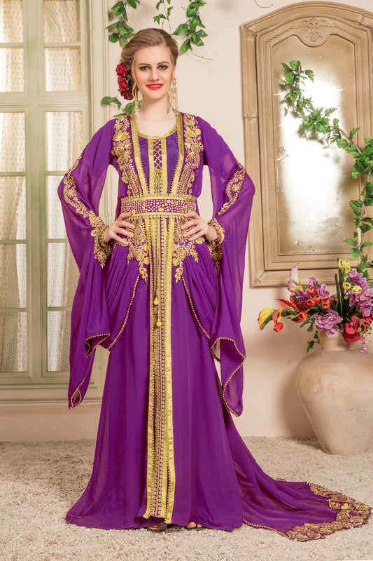 Purple Color Moroccan Kaftan