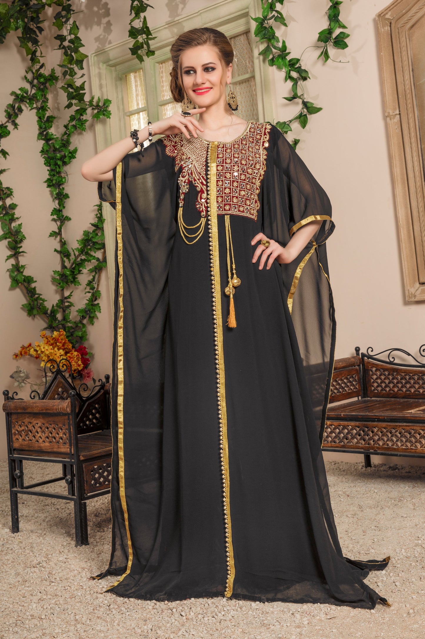 Women Black African Kaftan