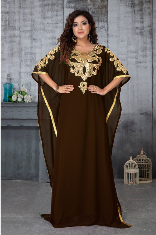 Brown Color Islamic Designer Kaftan