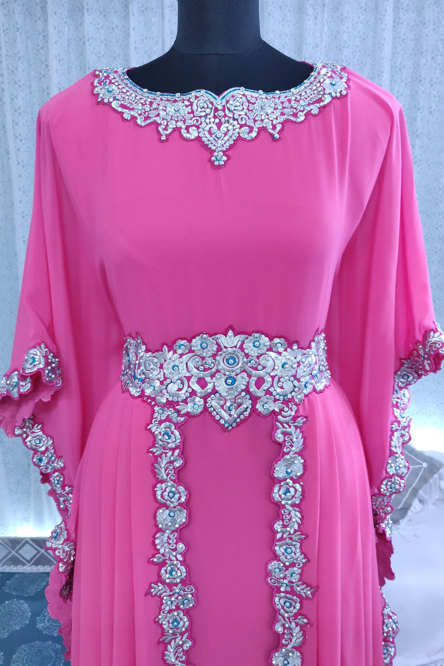 Pink Color Designer Takchita Kaftan