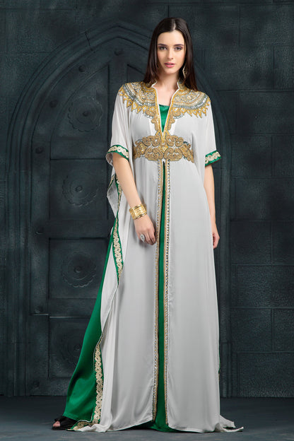 White and Green African Kaftan