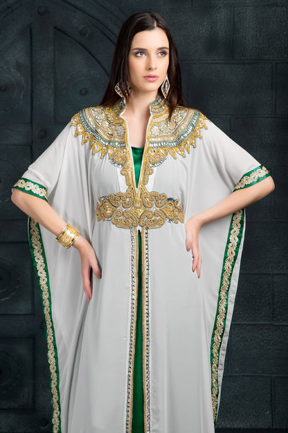 White and Green African Kaftan